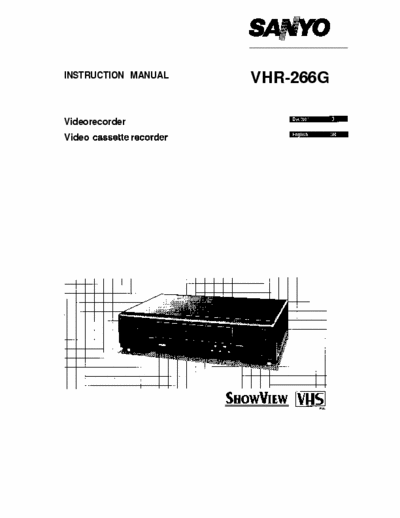 Sanyo VHR-266G Video-recorder SANYO VHR-266G (manual without schematic)